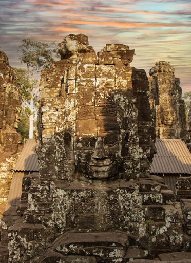 The Sunset Face in Angkor Wat, Siem Reap, Cambodia