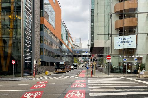 Low traffic on the road in Brussels,