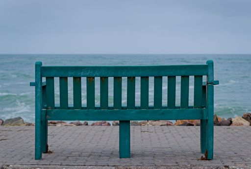 A bench in front of  Atlantic Ocean