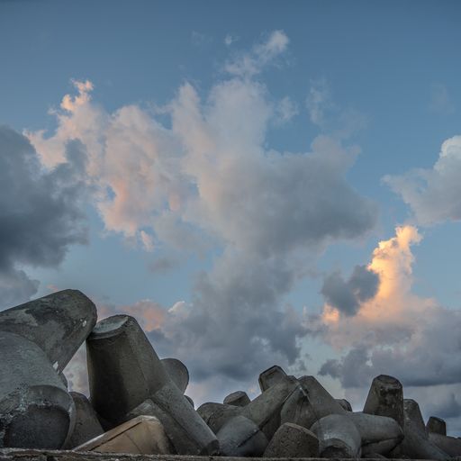 The sky full of firey clouds during sunset over a Cretan port