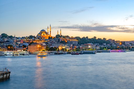 The Suleymaniye Mosque Fatih in Istanbul captured from the sea