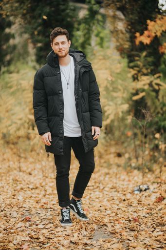 A selective focus shot of a handsome man