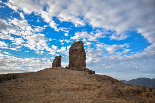 A beautiful shot of Roque Nublo volcanic rock landmark in Gran Canaria island, Spain