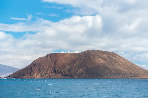 A sunny day on Lobos Island in Fuerteventura, the Canary Islands of Spain