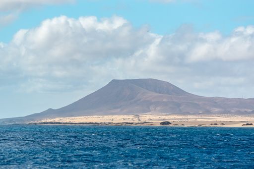 A sunny day on Lobos Island in Fuerteventura, the Canary Islands of Spain