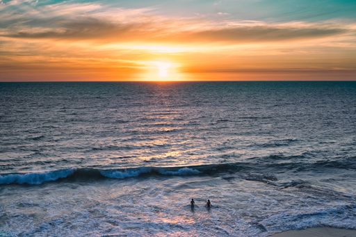 A beautiful sunset over the sea - perfect for background