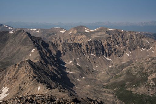 A beautiful scene of Rocky mountain hiking on Colorado trails with a blue sky