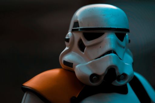 Stormtrooper portrait on a dark background