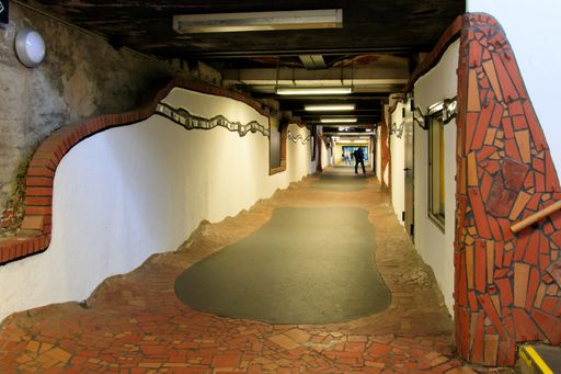 A beautiful shot of a underground train station in the city of Uelzen, Germany