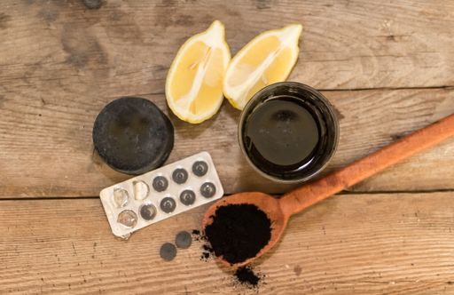 concept of uses of activated carbon in cosmetics and medicine