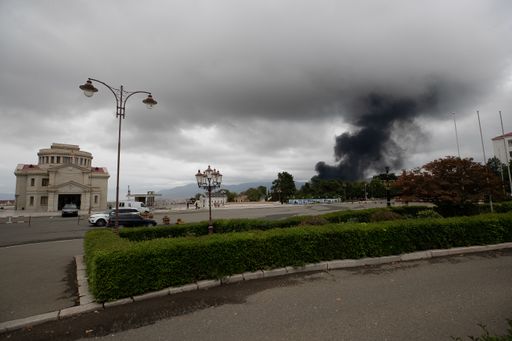Stepanakert under a missile strike