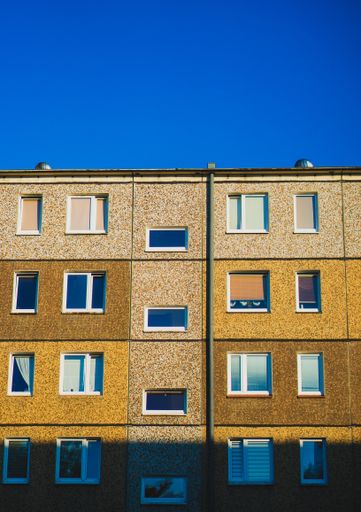 Close up of a old apartment building in the city