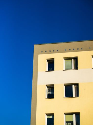 Close up of a apartment building corner