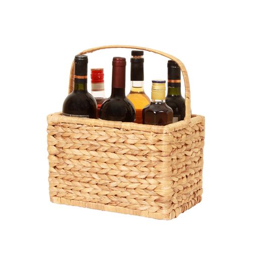 A closeup shot of a basket of wine isolated on white background