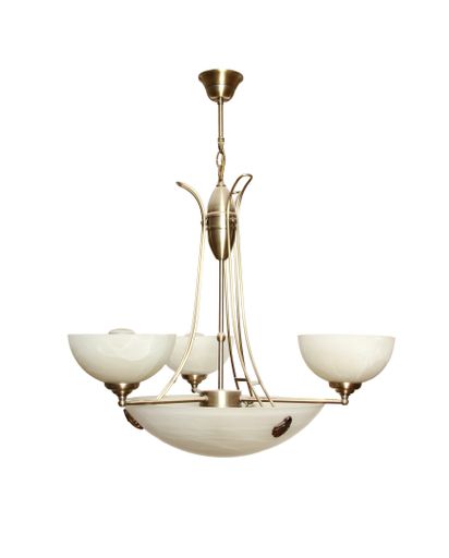 A beautiful modern chandelier isolated on a white background