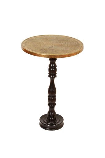 A vertical isolated shot of a vintage wooden table