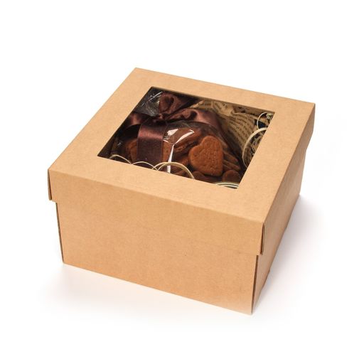 A Christmas gift box on white background