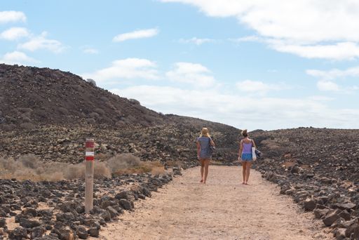 Isla Lobos, Fuerteventura, Spain: 2020 October 3: Tourists arriving by Ferry to Isla Lobos in Fuerteventura in the summer 2020.