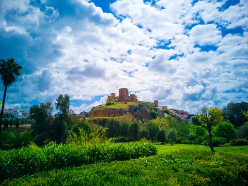 The Retama park of the castle of Alcala de Guadaira in Seville