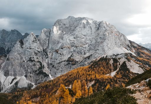 A stunning shot of an aerial mountainous landscape
