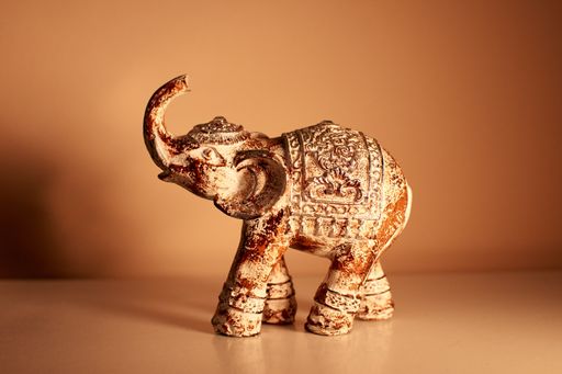 A closeup shot of an elephant figurine