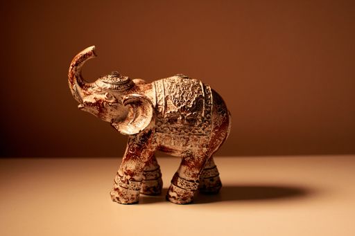 A closeup shot of an elephant figurine