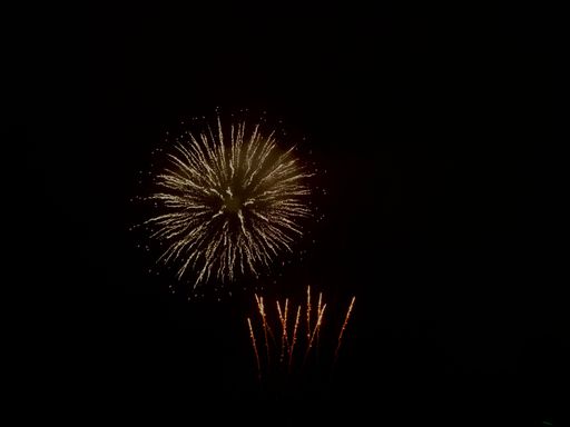 A beautiful view of fireworks in the night sky in St Albans, The UK