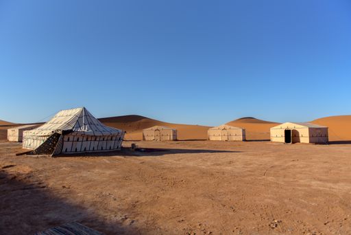 A camp in the oasis, Erg Gegaga, Morroco