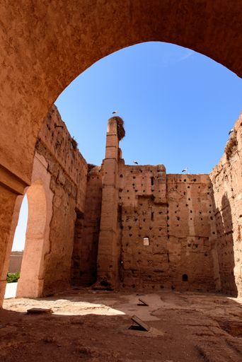 A beautiful view of the Historic Site of El Badi Palace in Marrakesh, Morocco