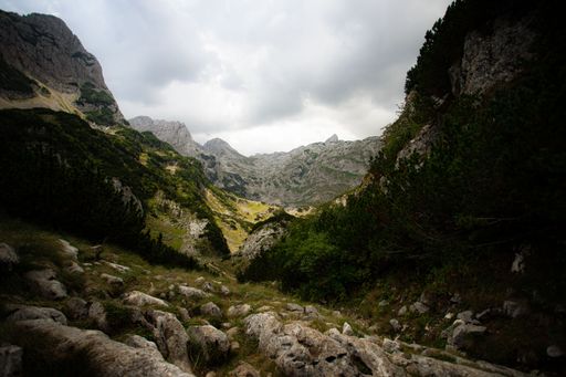 A beautiful shot of mountains in cloudy weather - Durmitor, Montenegro
