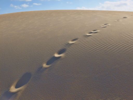 A beautiful shot of footprints in a desert area