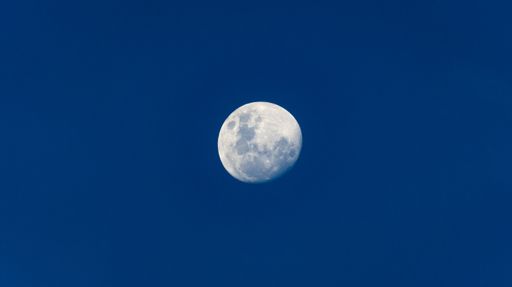 The Moon, the Earth's Natural Satellite on a Clear Night without Stars