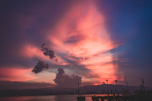 A breathtaking scenery of the colorful sky reflecting in the sea during sunset