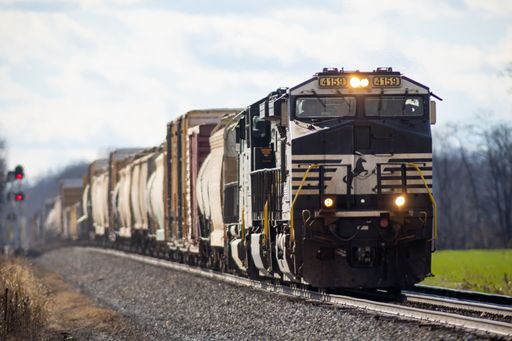 The Norfolk Southern Train in the Shenandoah Valley during daytime