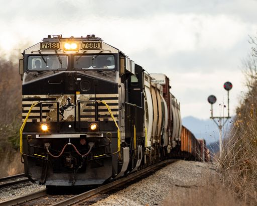 The Norfolk Southern Train in the Shenandoah Valley during daytime