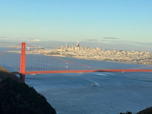 A beautiful view of Golden Gate Bridge in San Francisco in California
