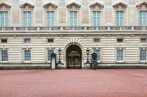 A view of Buckingham Palace in London