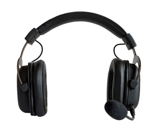 A black customer service headset isolated on white background-Call center concept
