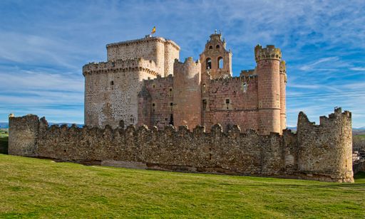 Turegano Castle (Castillo de Turegano) medieval fortified castle and ruins. Segovia province, Castilla Leon, central Spain.