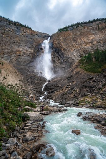A beautiful shot of a waterfall from Yoho National Park Of Canada