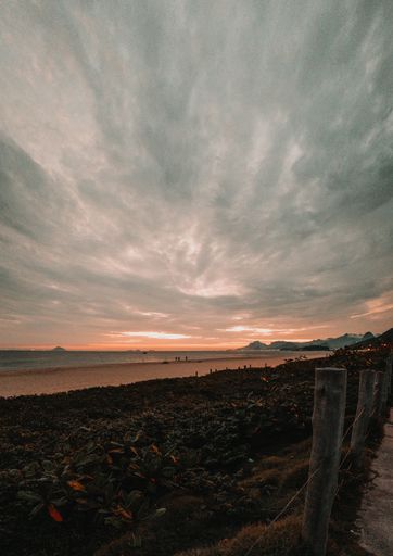 A cloudy landscape at the beach in Rio de Janeiro