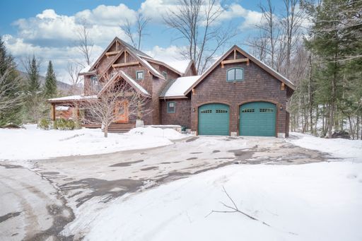 A custom-built house in the mountains. Exterior facade.