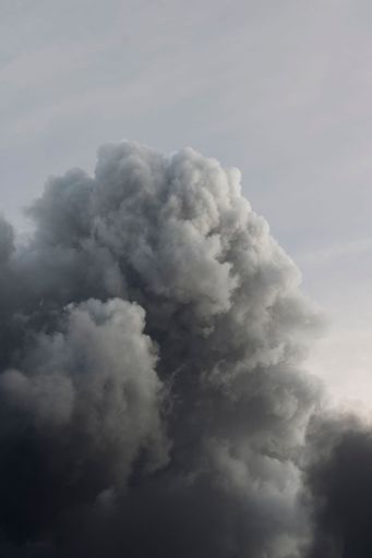 A Big clouds in sky from above - cumulus and cumulonimbus