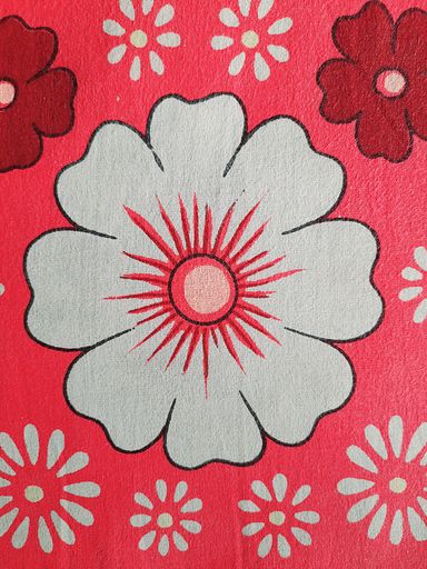 a vertical shot of white and pink flower patterns
