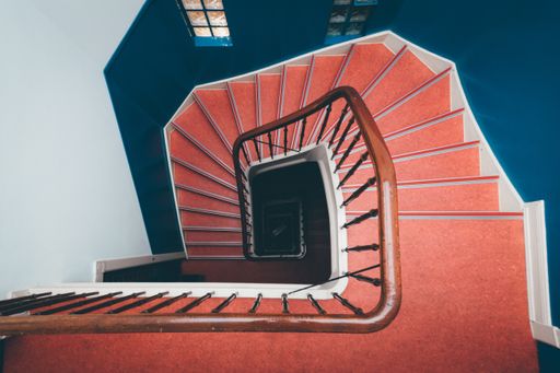 A top view of the spiral staircase
