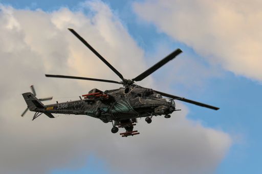 A Russian Hind Helicopter at Biggin Hill England