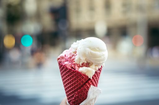 A selective focus shot of a delicious ice cream