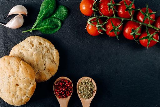 A top view shot of seasonings and ingredients for cooking
