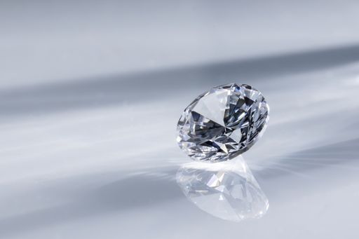 An isolated closeup of a refined diamond crystal