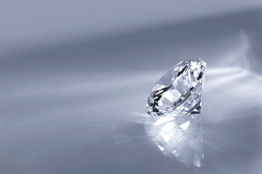 An isolated closeup of a refined diamond crystal